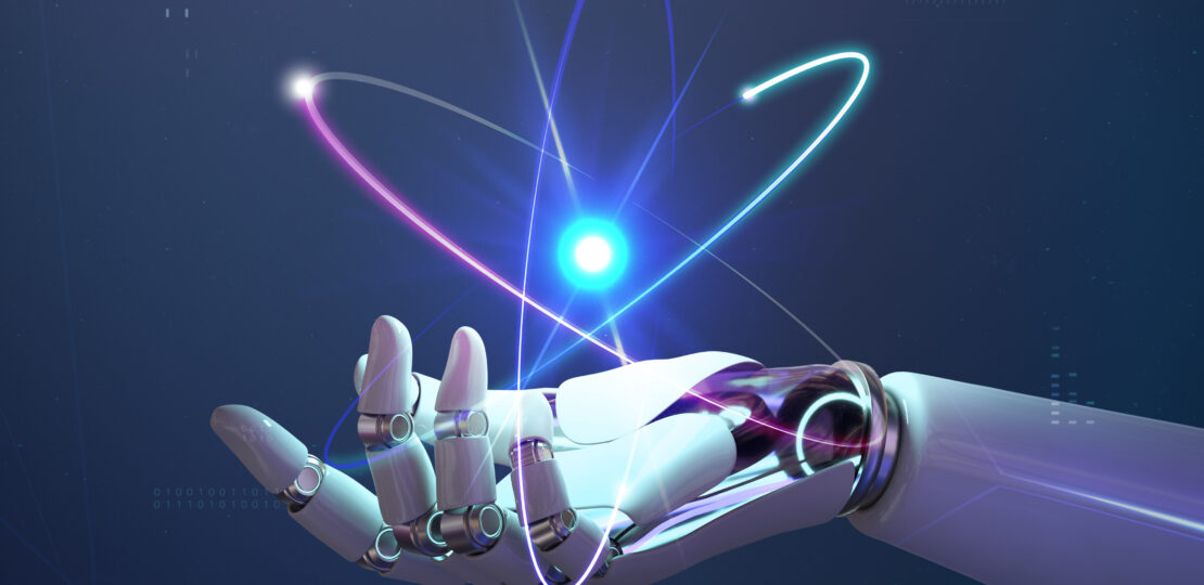 AI nuclear energy background, future innovation of disruptive te